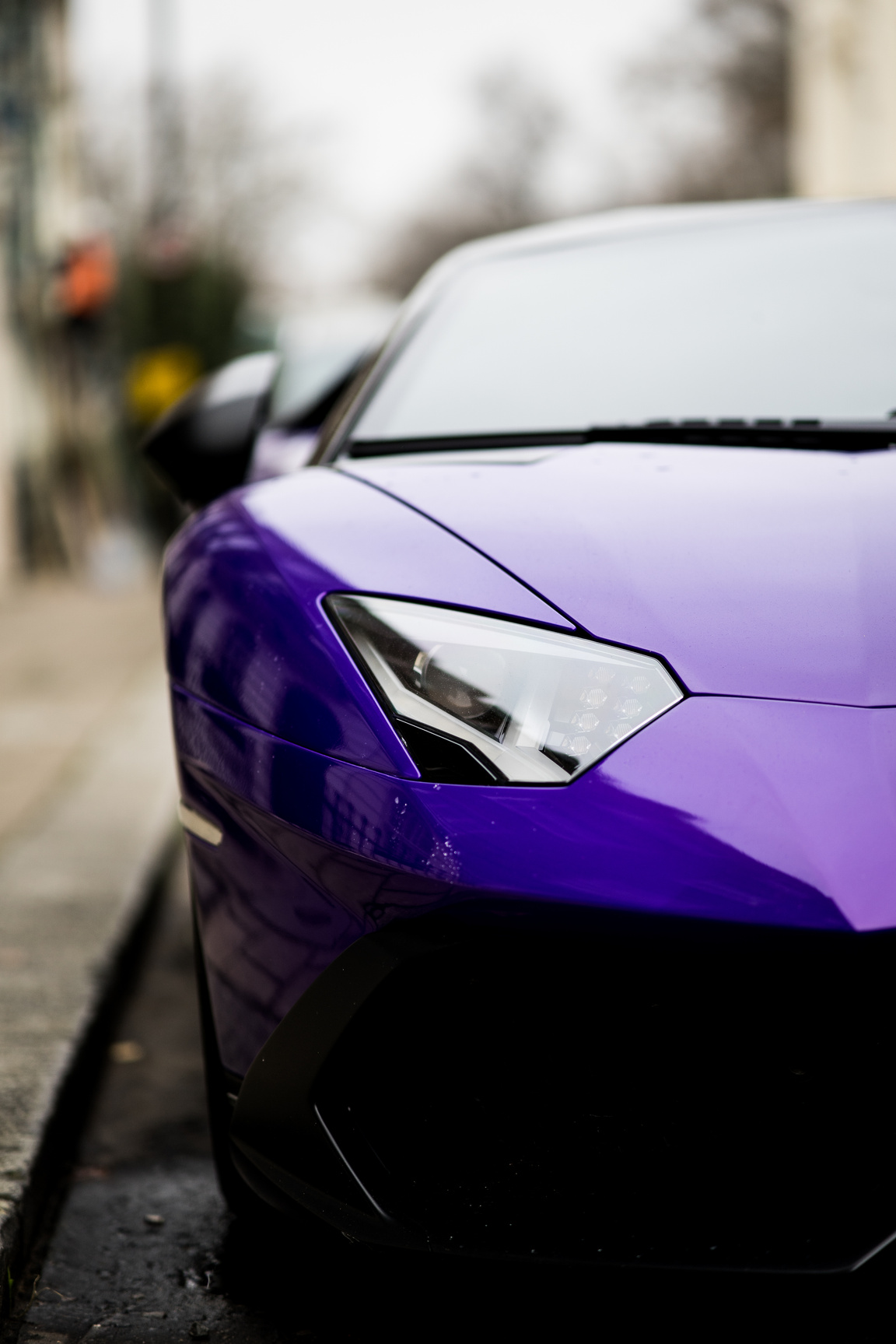 The Head Light of a Lamborghini Aventador