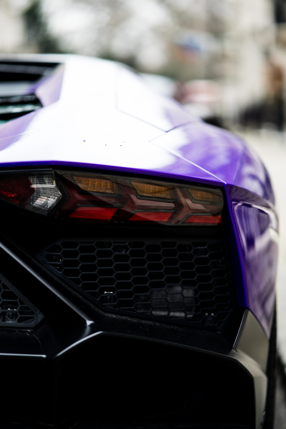 The Tail Light of a Lamborghini Aventador